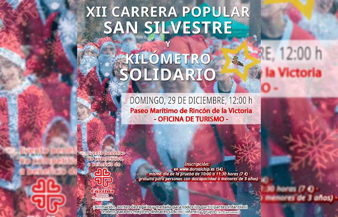 Rincón de la Victoria celebrará la XII Carrera Popular San Silvestre y el Kilómetro Solidario el domingo 29 de diciembre