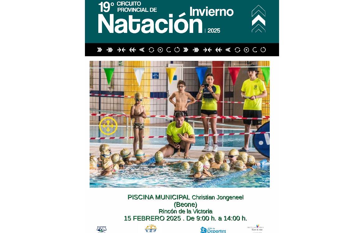 Rincón de la Victoria acogerá a más de 300 nadadores del Circuito Provincial de Natación de Invierno de la Diputación de Málaga