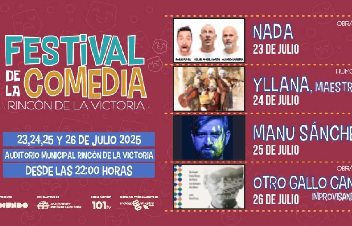 El Festival de la Comedia de Rincón de la Victoria reunirá a artistas consagrados con espectáculos de primer nivel
