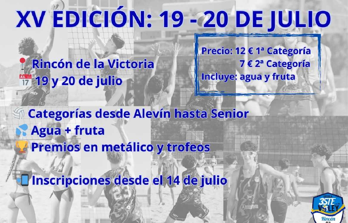 Rincón de la Victoria acogerá el XV Torneo de Voley Playa con una previsión de 450 jugadores procedentes de provincias andaluzas