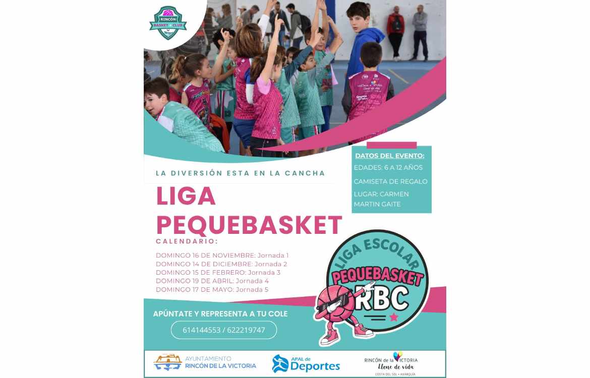 Unos 350 estudiantes de Rincón de la Victoria participan en la V Liga Pequebasket